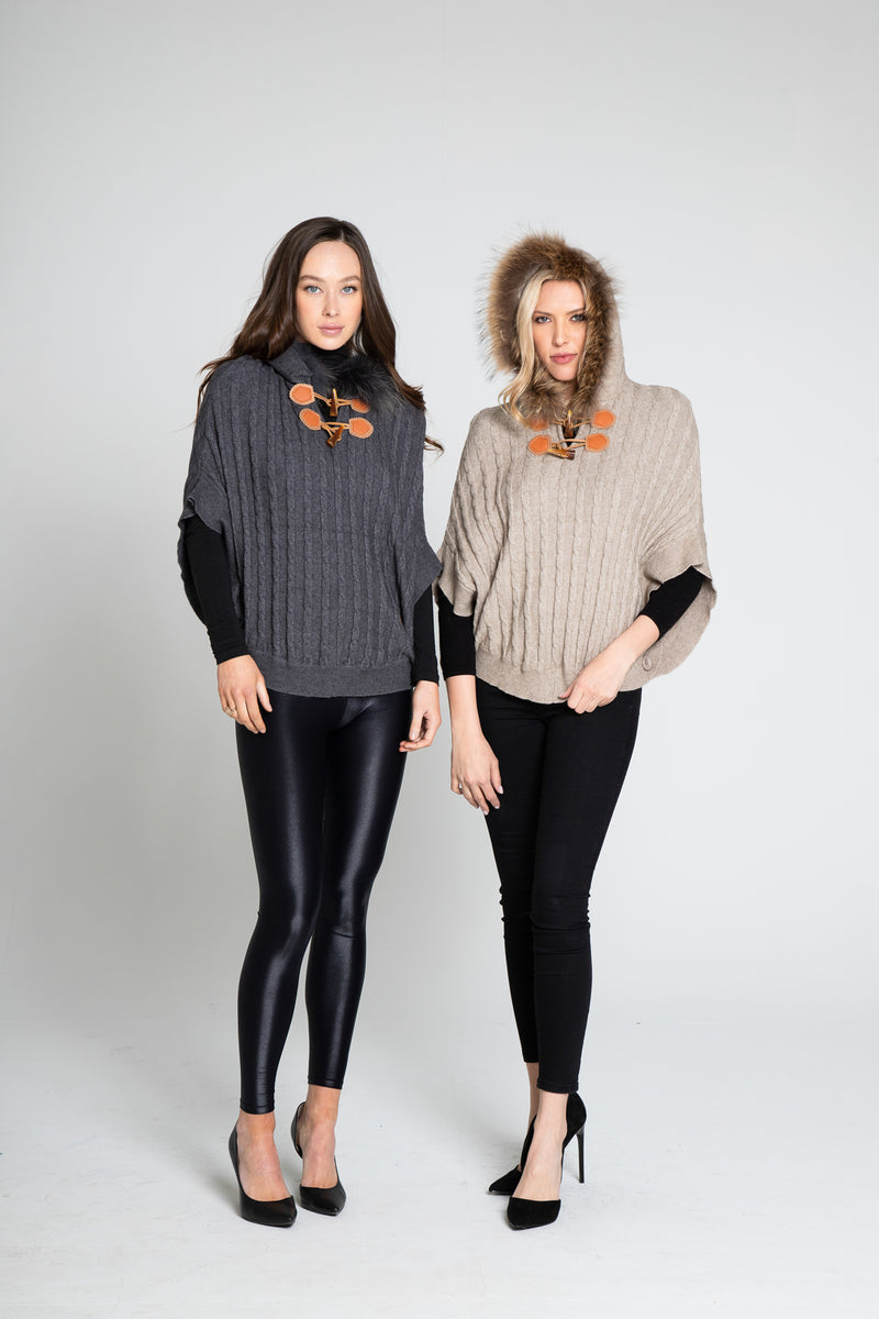 Fur Trimmed Knit Pullover