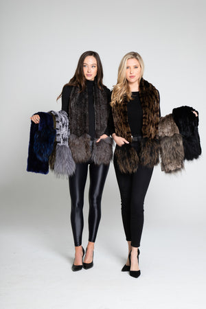 Luxury Fur Scarf with Fox Pockets
